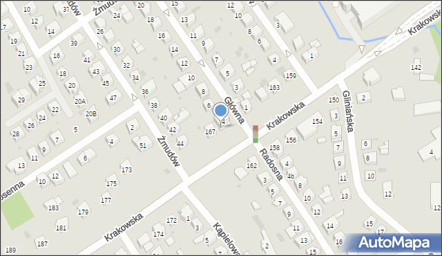 Tarnów, Krakowska, 167a, mapa Tarnów