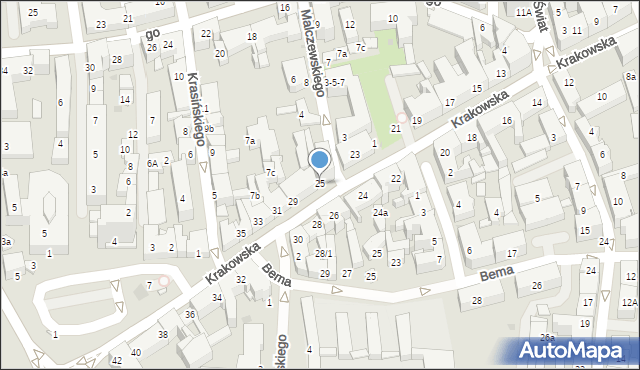 Tarnów, Krakowska, 25, mapa Tarnów
