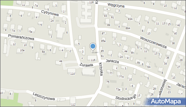 Tarnów, Krzyska, 118, mapa Tarnów