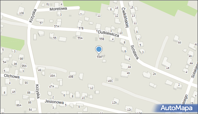 Tarnów, Krzyska, 53A, mapa Tarnów