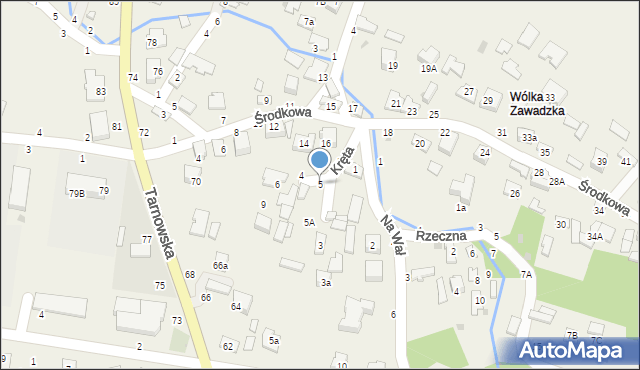 Tarnowiec, Kręta, 5, mapa Tarnowiec