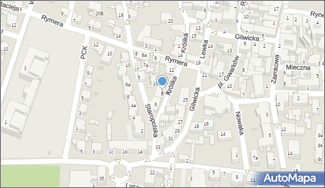 Tarnowskie Góry, Królika Teofila, 8, mapa Tarnowskie Góry