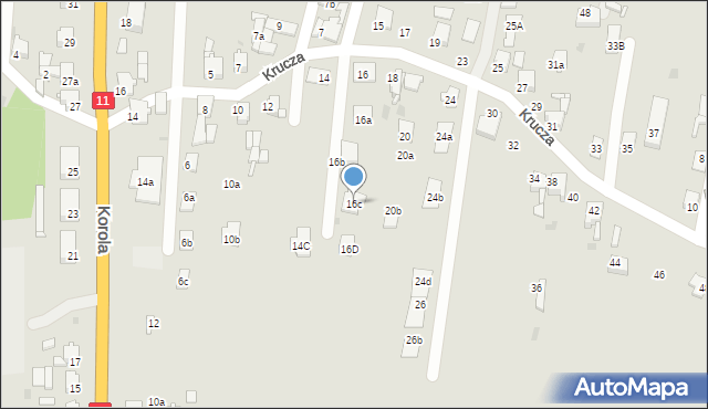 Tarnowskie Góry, Krucza, 16c, mapa Tarnowskie Góry