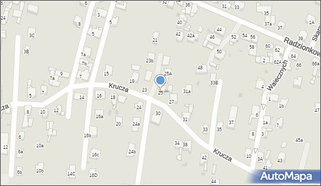 Tarnowskie Góry, Krucza, 25, mapa Tarnowskie Góry