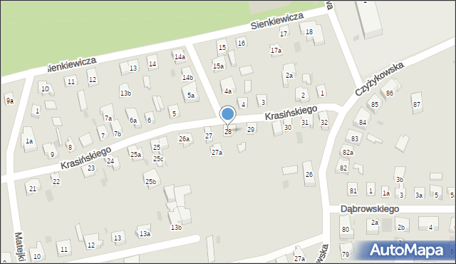 Tczew, Krasińskiego, 28, mapa Tczew