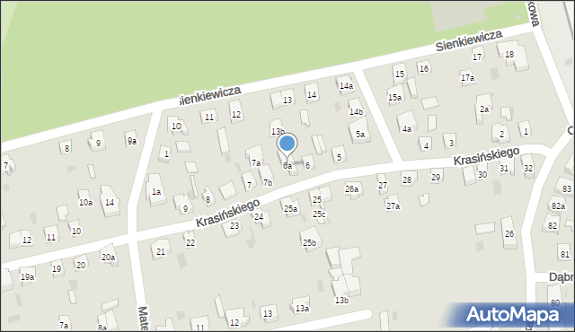 Tczew, Krasińskiego, 6a, mapa Tczew