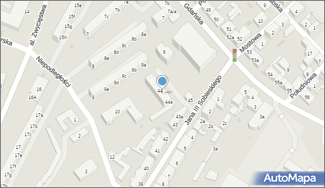 Tczew, Króla Jana III Sobieskiego, 44b, mapa Tczew