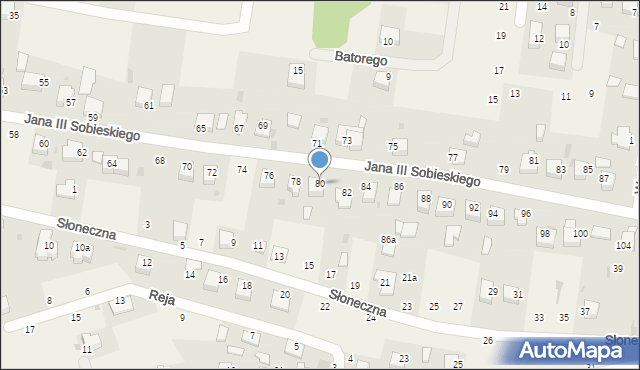 Tenczynek, Króla Jana III Sobieskiego, 80, mapa Tenczynek