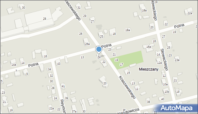 Terespol, Kraszewskiego Józefa Ignacego, 24, mapa Terespol