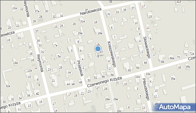 Terespol, Kraszewskiego Józefa Ignacego, 8, mapa Terespol