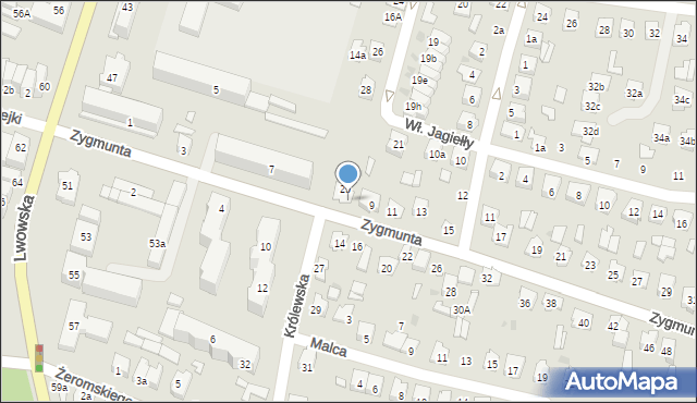 Tomaszów Lubelski, Króla Zygmunta, 9a, mapa Tomaszów Lubelski
