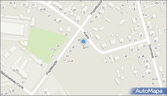 Tomaszów Mazowiecki, Kręta, 2a, mapa Tomaszów Mazowiecki