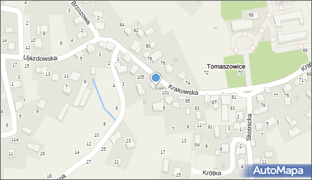 Tomaszowice, Krakowska, 103, mapa Tomaszowice