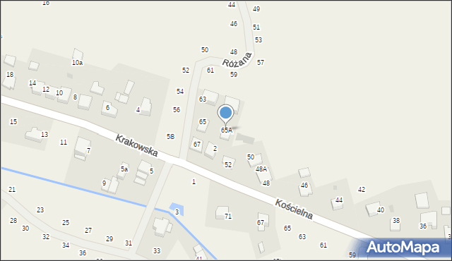 Tomaszowice, Krakowska, 65A, mapa Tomaszowice