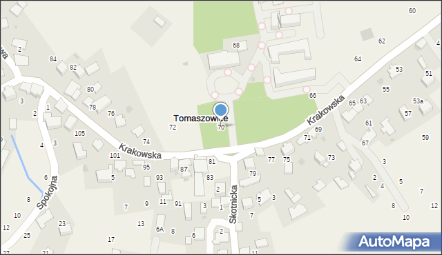 Tomaszowice, Krakowska, 70, mapa Tomaszowice