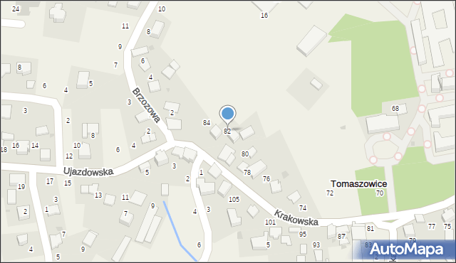 Tomaszowice, Krakowska, 82, mapa Tomaszowice