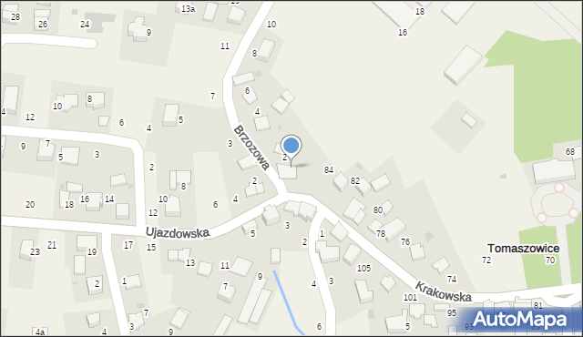 Tomaszowice, Krakowska, 88, mapa Tomaszowice