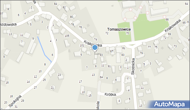 Tomaszowice, Krakowska, 97, mapa Tomaszowice