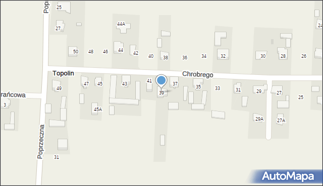 Topolin, Króla Bolesława Chrobrego, 39, mapa Topolin