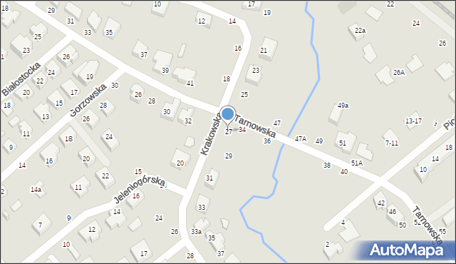 Toruń, Krakowska, 27, mapa Torunia