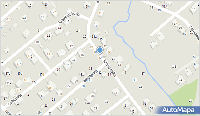 Toruń, Krakowska, 32, mapa Torunia