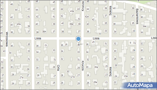 Toruń, Krucza, 35, mapa Torunia