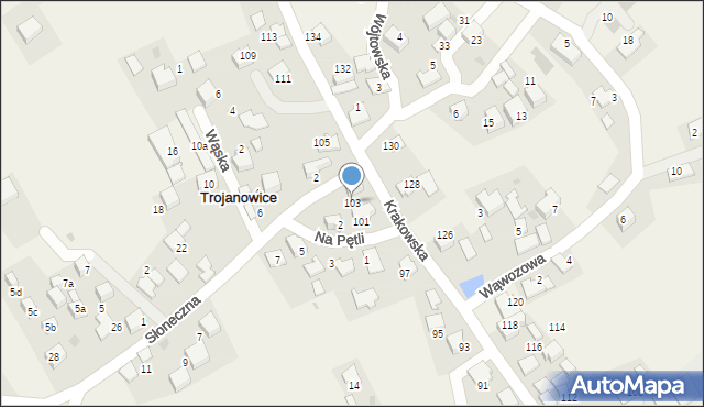 Trojanowice, Krakowska, 103, mapa Trojanowice