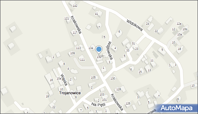 Trojanowice, Krakowska, 132, mapa Trojanowice