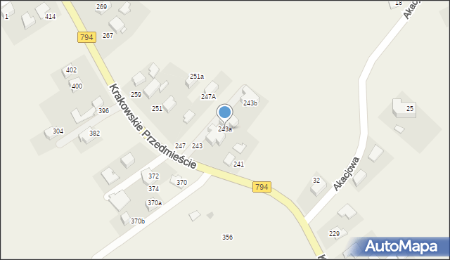 Trojanowice, Krakowskie Przedmieście, 243a, mapa Trojanowice