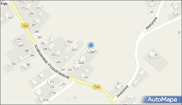 Trojanowice, Krakowskie Przedmieście, 243b, mapa Trojanowice
