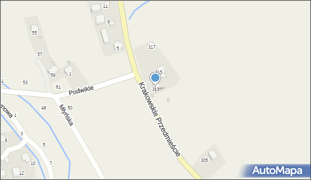 Trojanowice, Krakowskie Przedmieście, 313, mapa Trojanowice