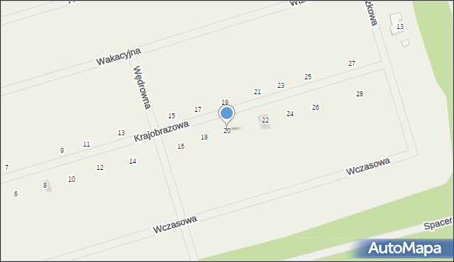 Trzaskowo, Krajobrazowa, 20, mapa Trzaskowo