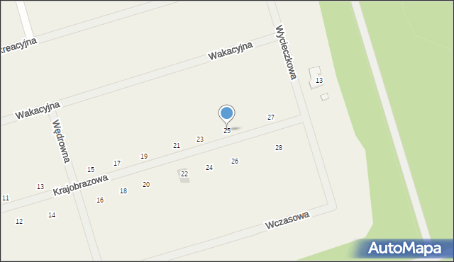 Trzaskowo, Krajobrazowa, 25, mapa Trzaskowo