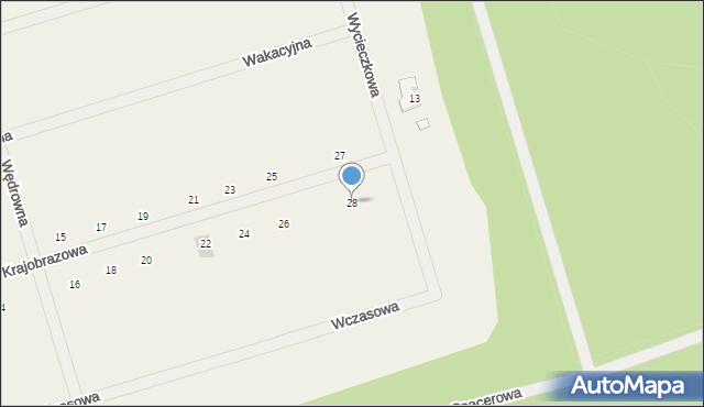 Trzaskowo, Krajobrazowa, 28, mapa Trzaskowo