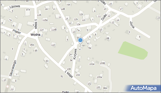 Trzebinia, Krzywa, 6, mapa Trzebinia