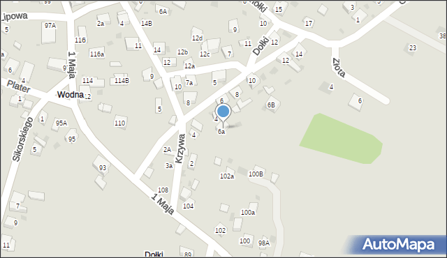 Trzebinia, Krzywa, 6A, mapa Trzebinia