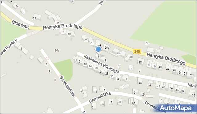 Trzebnica, Króla Kazimierza Wielkiego, 1, mapa Trzebnica