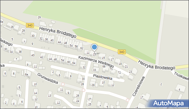 Trzebnica, Króla Kazimierza Wielkiego, 13, mapa Trzebnica