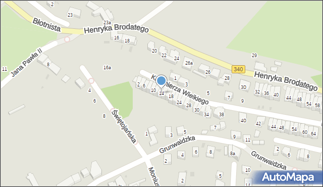 Trzebnica, Króla Kazimierza Wielkiego, 14, mapa Trzebnica