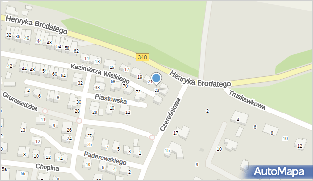 Trzebnica, Króla Kazimierza Wielkiego, 23, mapa Trzebnica