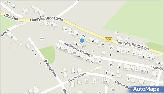 Trzebnica, Króla Kazimierza Wielkiego, 3, mapa Trzebnica