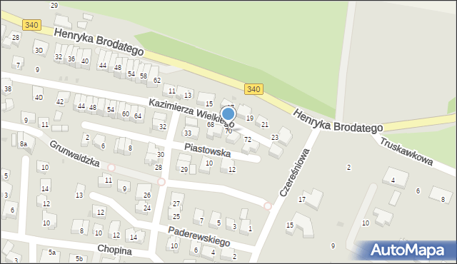 Trzebnica, Króla Kazimierza Wielkiego, 70, mapa Trzebnica