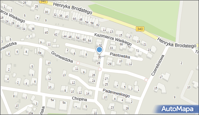 Trzebnica, Króla Władysława Jagiełły, 30, mapa Trzebnica