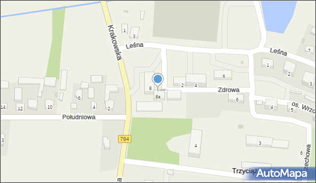 Trzyciąż, Krakowska, 8a, mapa Trzyciąż