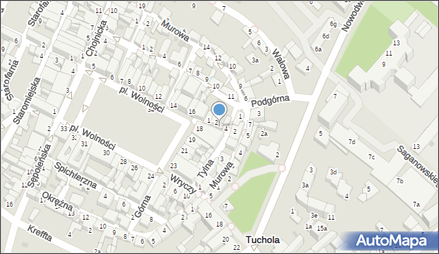 Tuchola, Krótka, 3, mapa Tuchola