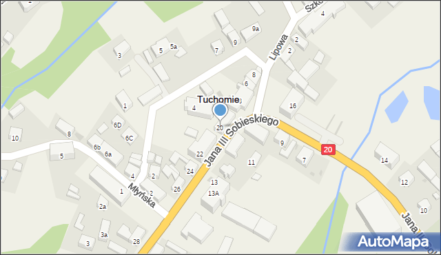 Tuchomie, Króla Jana III Sobieskiego, 20, mapa Tuchomie