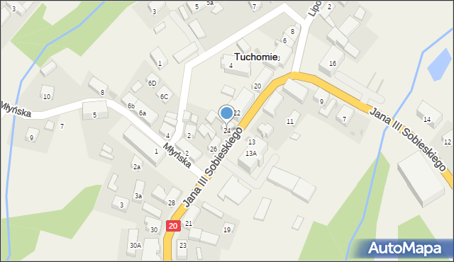 Tuchomie, Króla Jana III Sobieskiego, 24, mapa Tuchomie