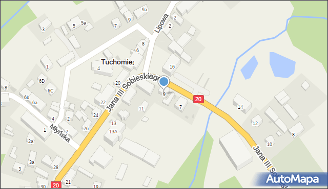 Tuchomie, Króla Jana III Sobieskiego, 9, mapa Tuchomie