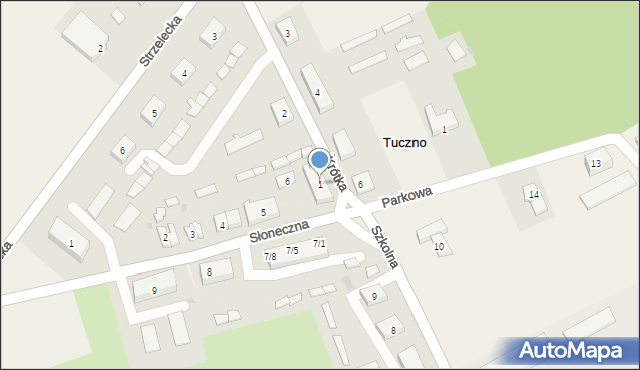 Tuczno, Krótka, 1, mapa Tuczno