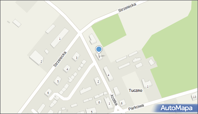 Tuczno, Krótka, 3, mapa Tuczno